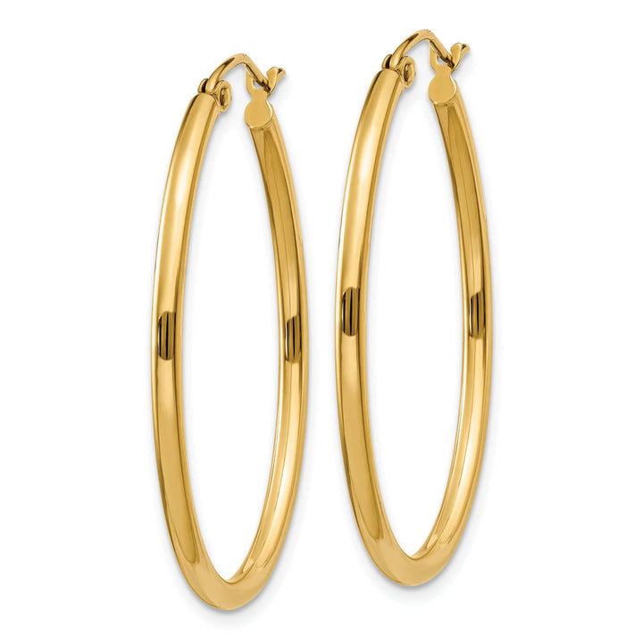Lovely Rita's Earrings 14k Yellow Gold Oval Polished Hoop Earrings