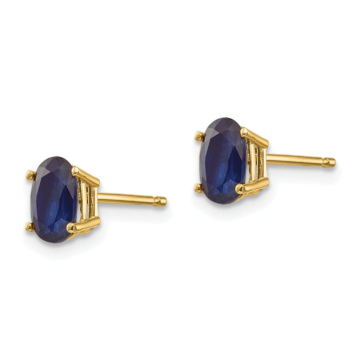 Lovely Rita's Earrings 14k Yellow Gold Oval Sapphire Birthstone Earrings