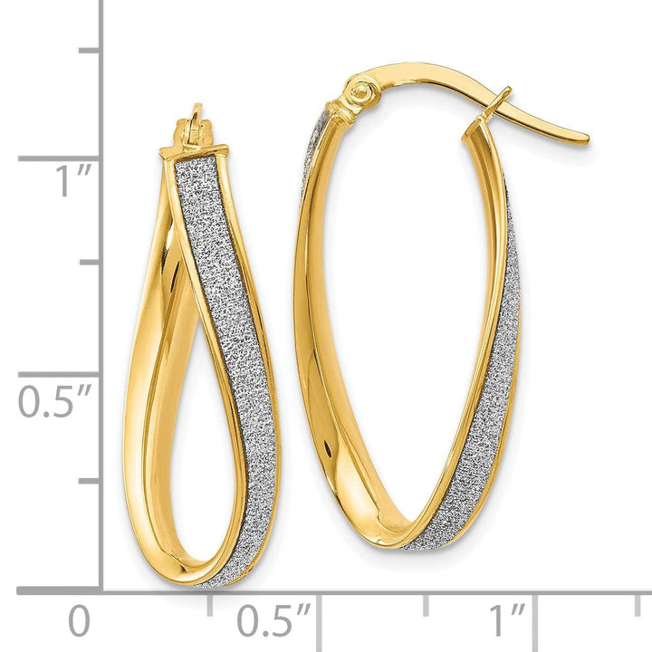Lovely Rita's Earrings 14k Yellow Gold Oval Twist Hoop Earrings