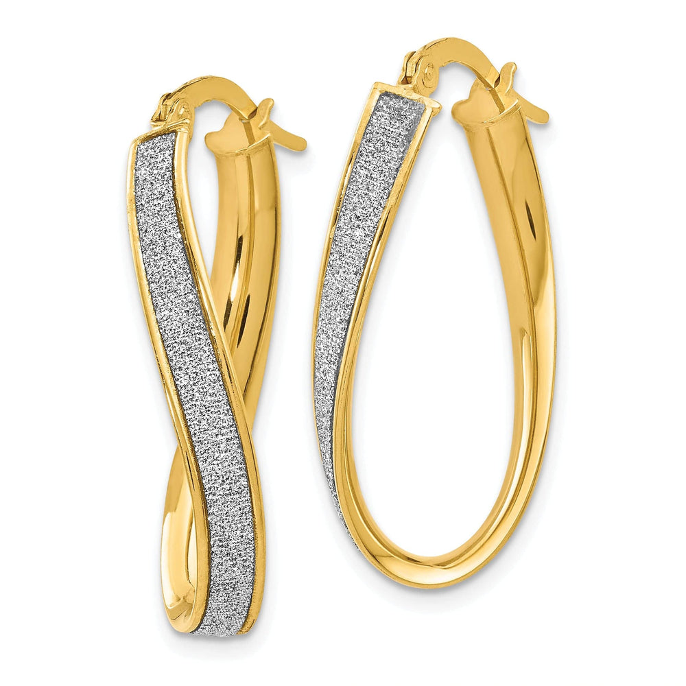 Lovely Rita's Earrings 14k Yellow Gold Oval Twist Hoop Earrings