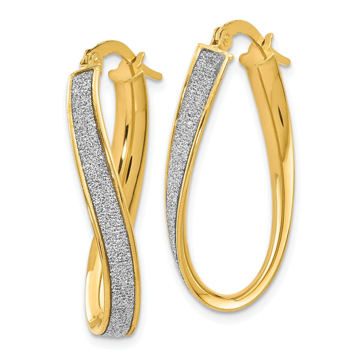 Lovely Rita's Earrings 14k Yellow Gold Oval Twist Hoop Earrings