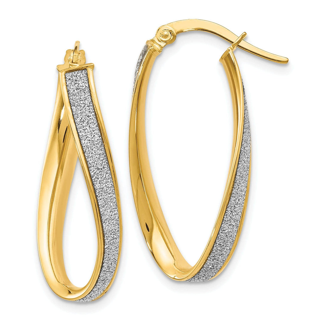 Lovely Rita's Earrings 14k Yellow Gold Oval Twist Hoop Earrings