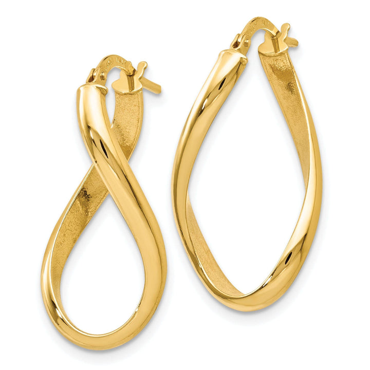 Lovely Rita's Earrings 14k Yellow Gold Oval Twisted Hoop Design Earrings