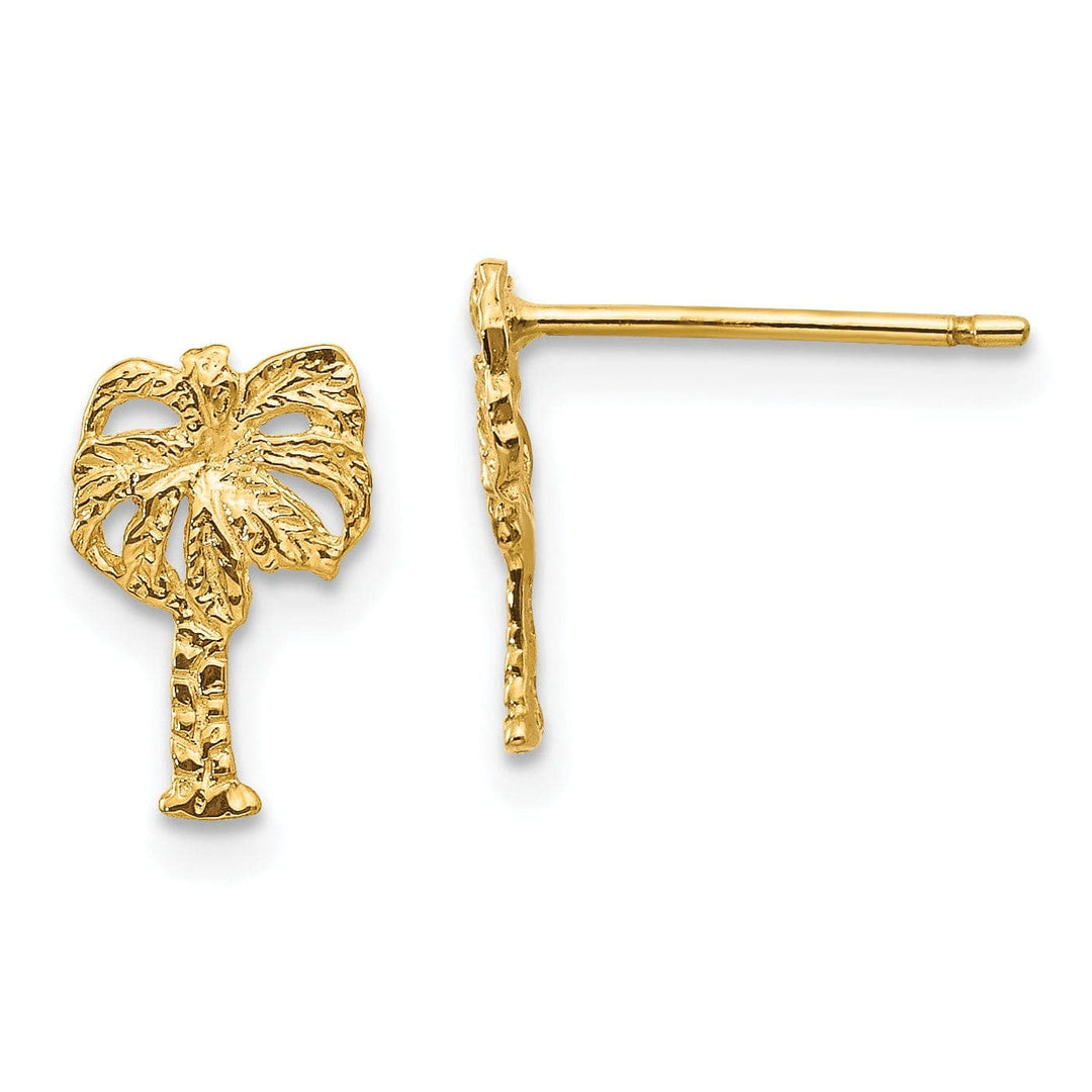 Lovely Rita's Earrings 14k Yellow Gold Palm Tree Post Earrings