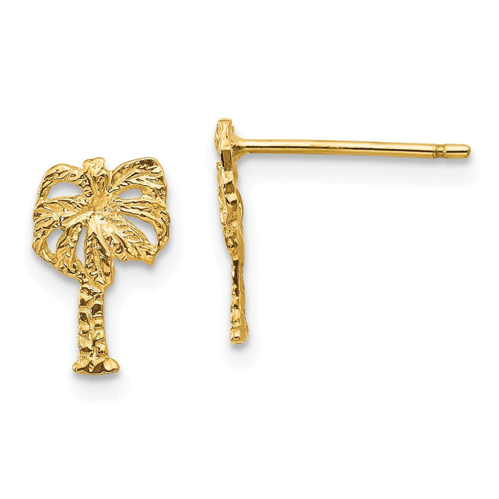 Lovely Rita's Earrings 14k Yellow Gold Palm Tree Post Earrings