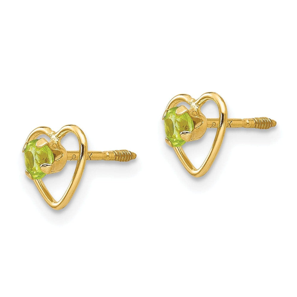 Lovely Rita's Earrings 14k Yellow Gold Peridot Birthstone Earrings
