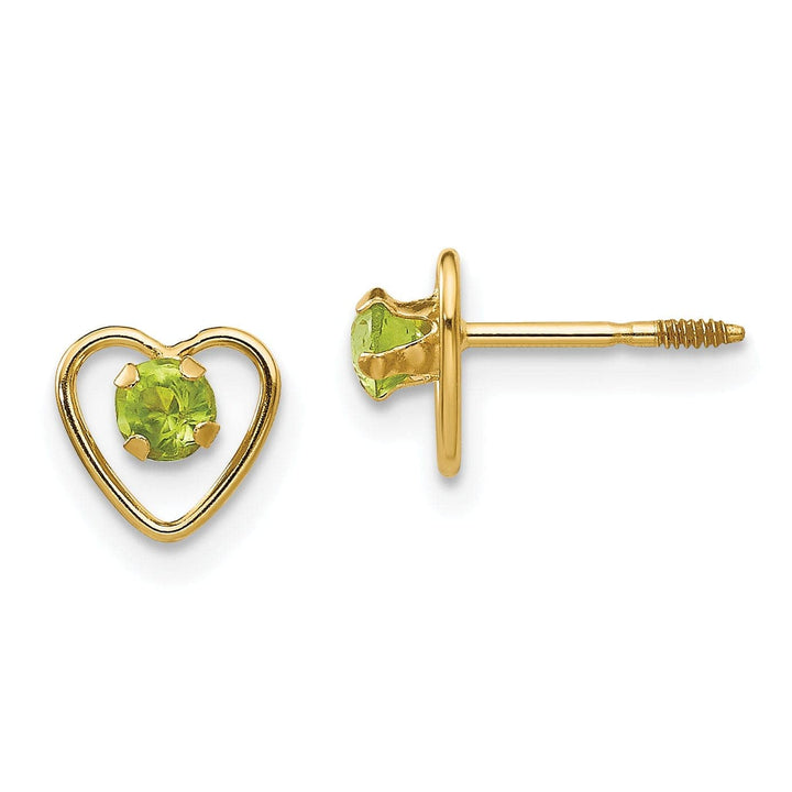 Lovely Rita's Earrings 14k Yellow Gold Peridot Birthstone Earrings