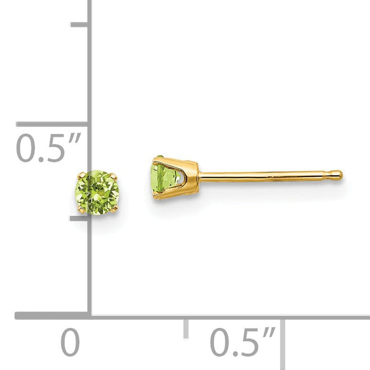 Lovely Rita's Earrings 14k Yellow Gold Peridot Birthstone Earrings