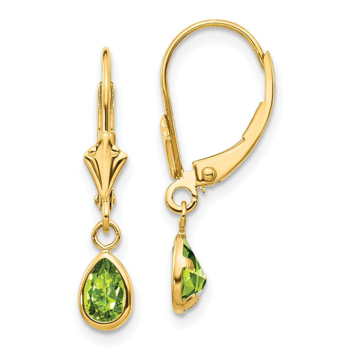 Lovely Rita's Earrings 14k Yellow Gold Peridot Birthstone Earrings
