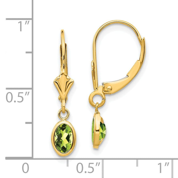 Lovely Rita's Earrings 14k Yellow Gold Peridot Birthstone Earrings