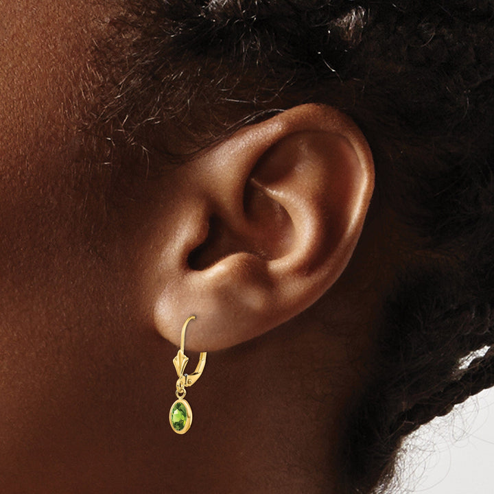 Lovely Rita's Earrings 14k Yellow Gold Peridot Birthstone Earrings