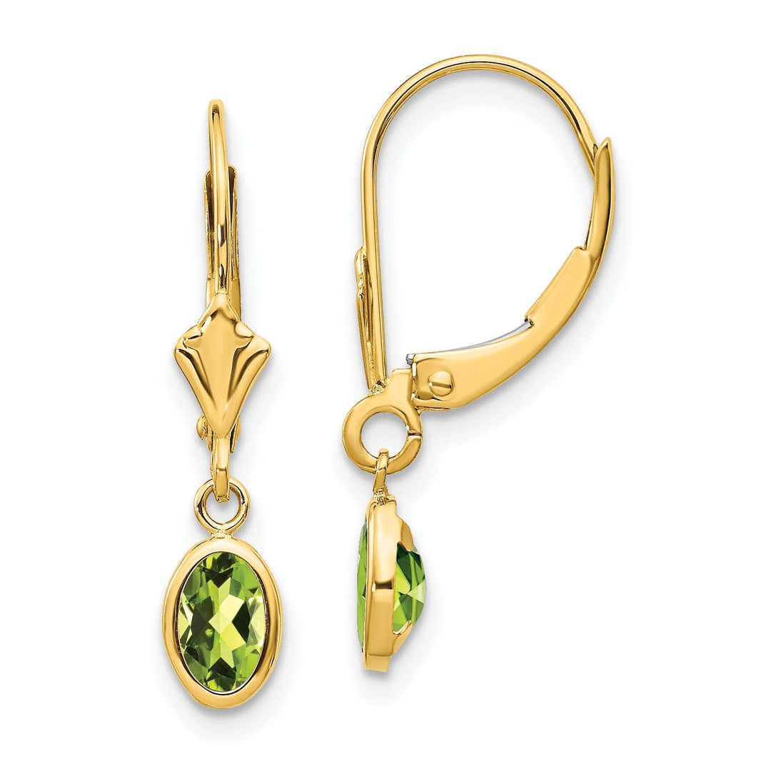 Lovely Rita's Earrings 14k Yellow Gold Peridot Birthstone Earrings