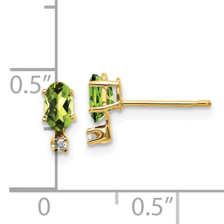Lovely Rita's Earrings 14k Yellow Gold Peridot Birthstone Post Earrings