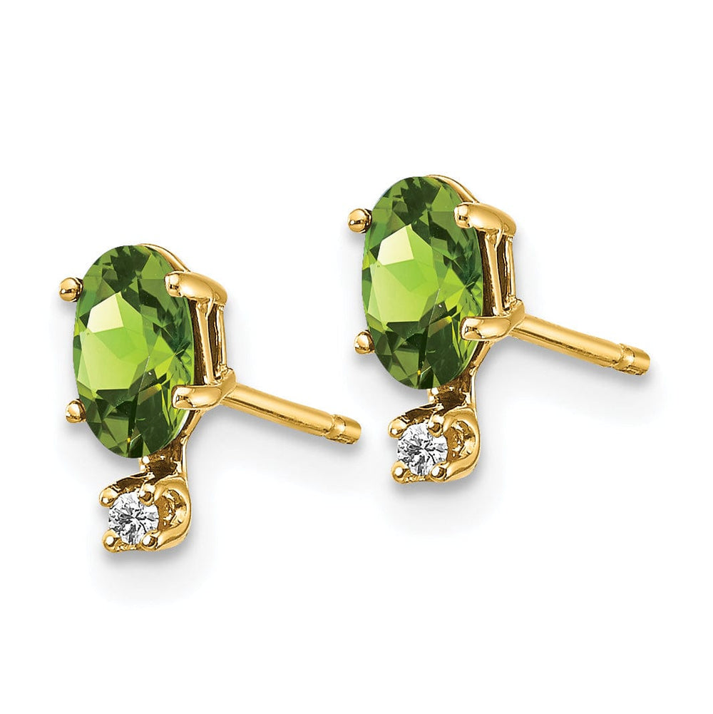 Lovely Rita's Earrings 14k Yellow Gold Peridot Birthstone Post Earrings