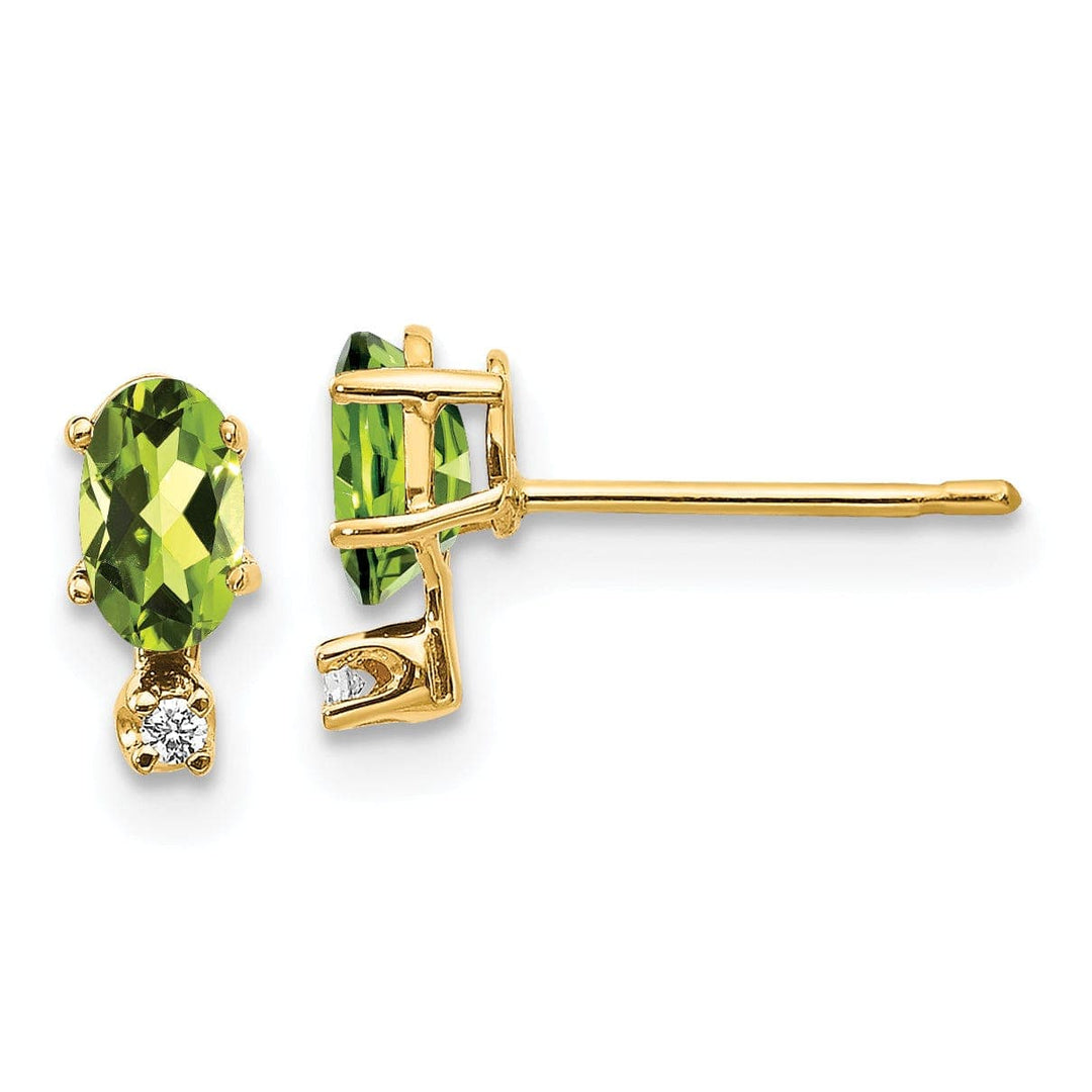 Lovely Rita's Earrings 14k Yellow Gold Peridot Birthstone Post Earrings