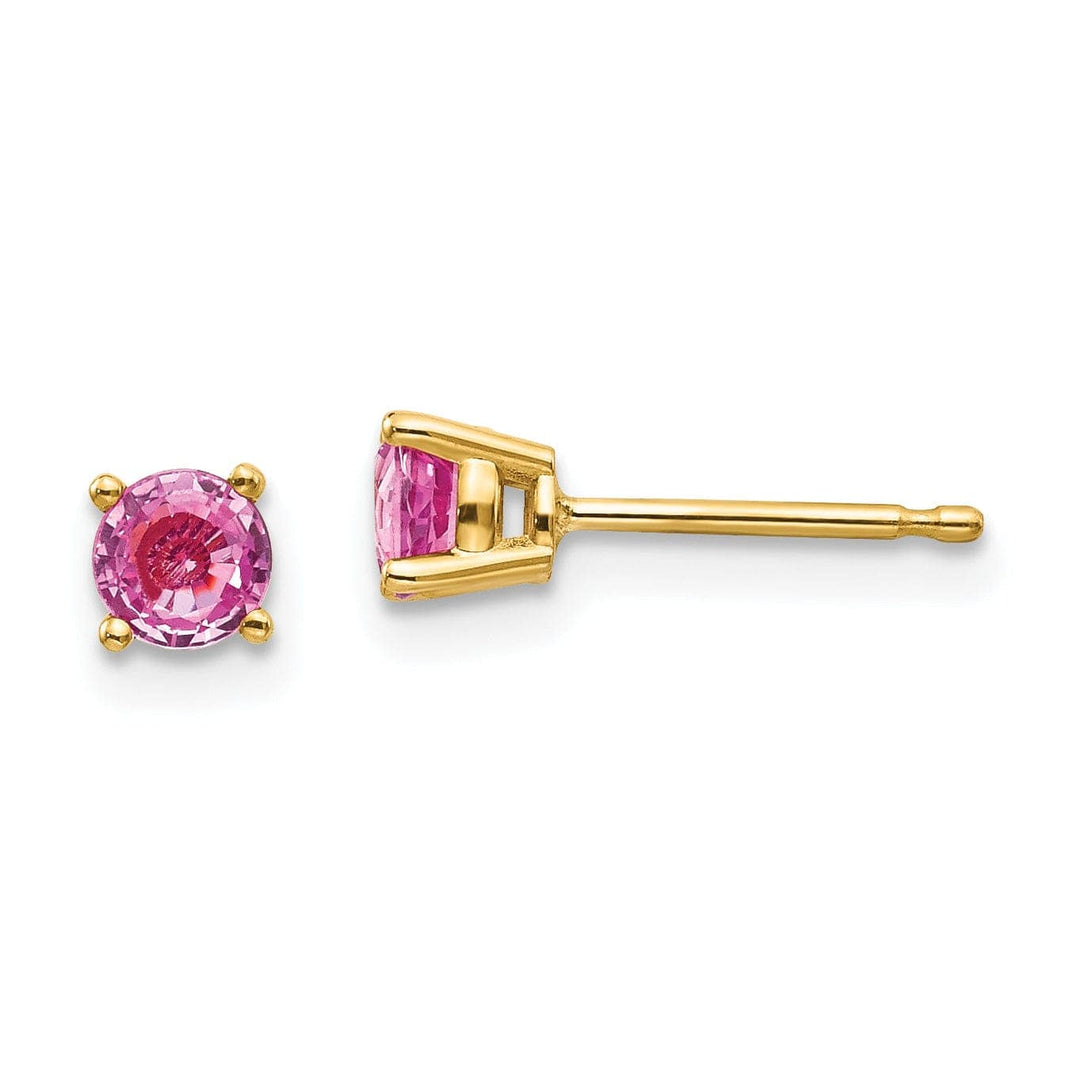 Lovely Rita's Earrings 14k Yellow Gold Pink Sapphire Earrings