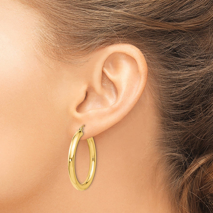 Lovely Rita's Earrings 14k Yellow Gold Polish Lightweight Hoop Earrings