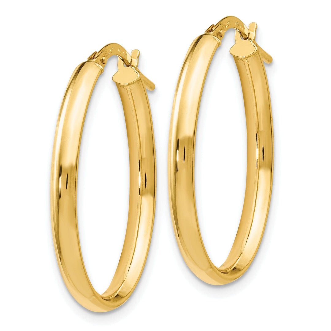 Lovely Rita's Earrings 14k Yellow Gold Polish Oval Hoop Earrings