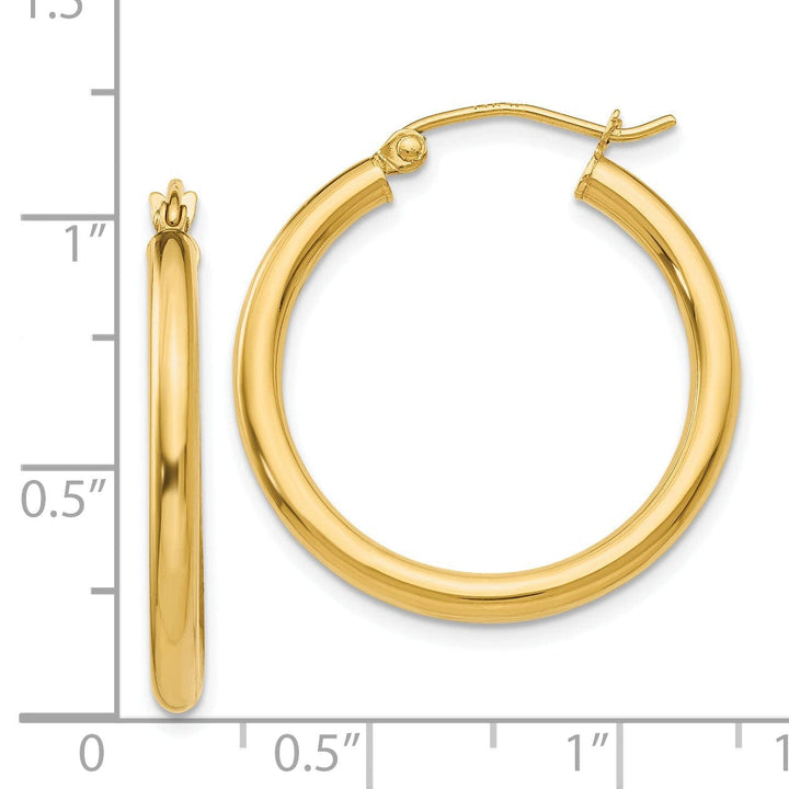 Lovely Rita's Earrings 14k Yellow Gold Polished 2.5MM Round Hoop Earring