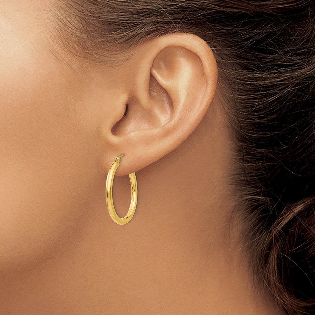 Lovely Rita's Earrings 14k Yellow Gold Polished 2.5MM Round Hoop Earring