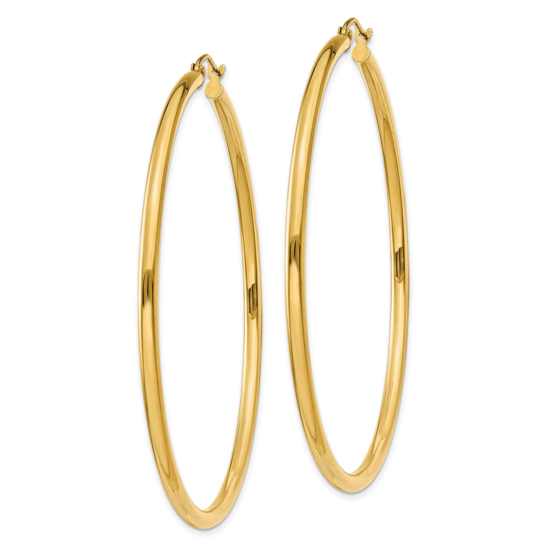 Lovely Rita's Earrings 14k Yellow Gold Polished 2.5MM Round Hoop Earrings