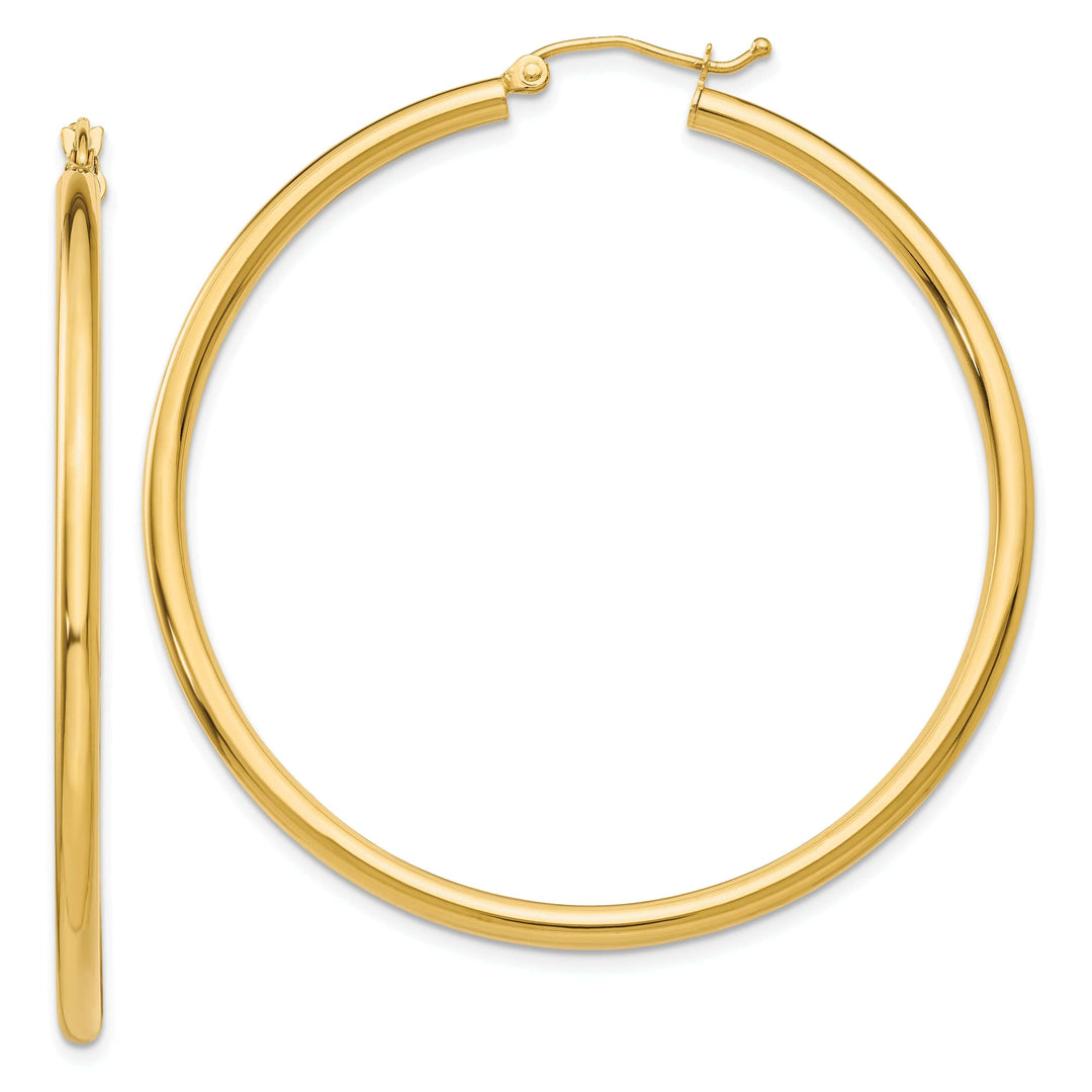 Lovely Rita's Earrings 14k Yellow Gold Polished 2.5MM Round Hoop Earrings