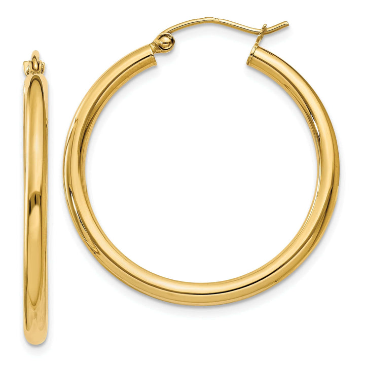 Lovely Rita's Earrings 14k Yellow Gold Polished 2.5MM Round Hoop Earrings
