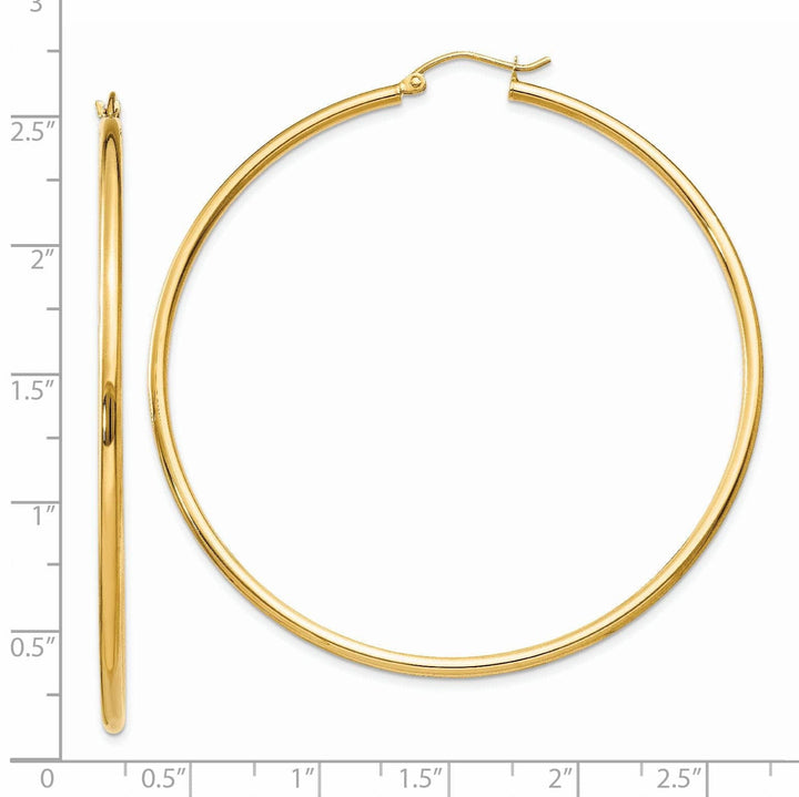 Lovely Rita's Earrings 14k Yellow Gold Polished 2MM Round Hoop Earrings