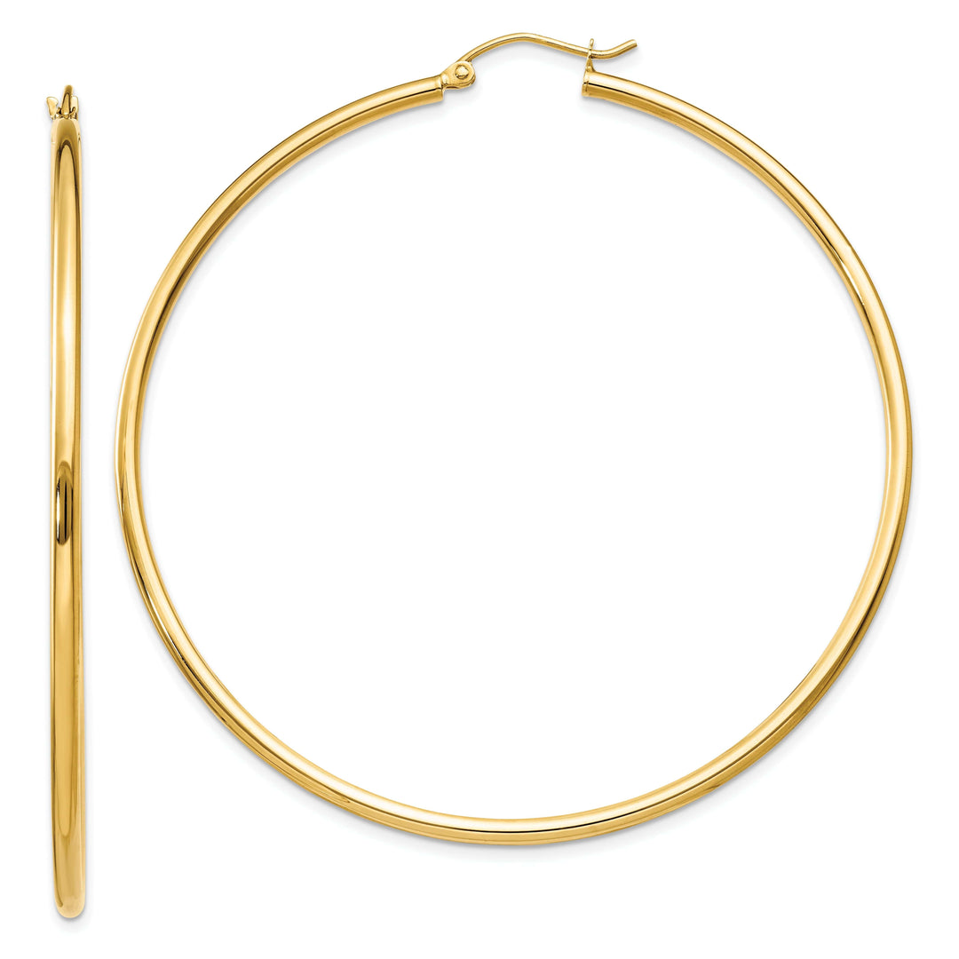 Lovely Rita's Earrings 14k Yellow Gold Polished 2MM Round Hoop Earrings