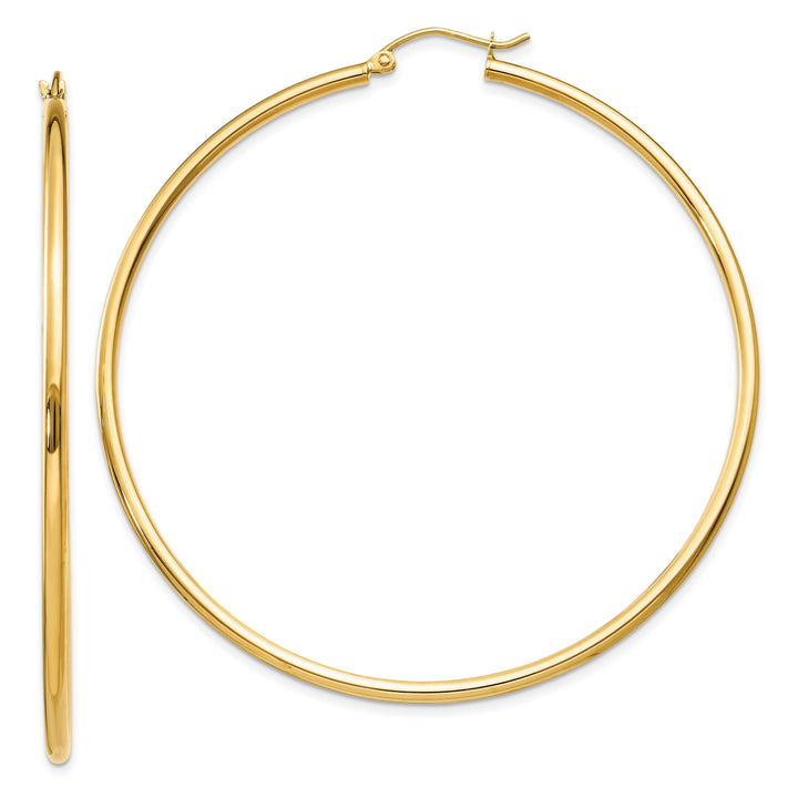 Lovely Rita's Earrings 14k Yellow Gold Polished 2MM Round Hoop Earrings