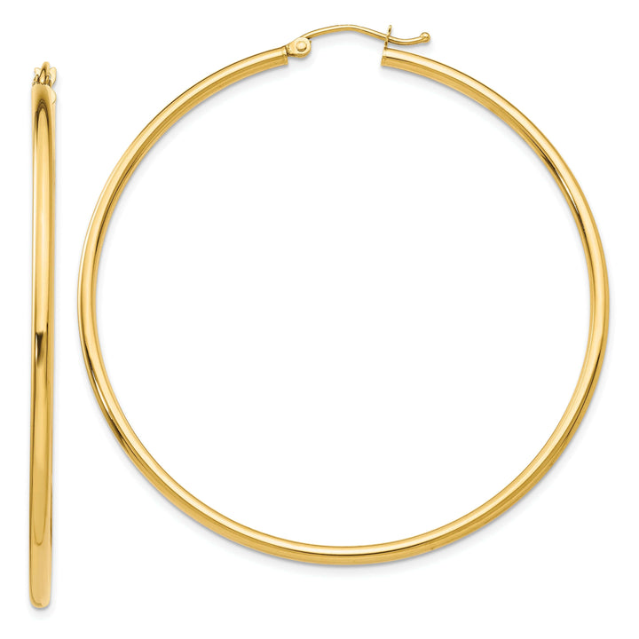 Lovely Rita's Earrings 14k Yellow Gold Polished 2MM Round Hoop Earrings