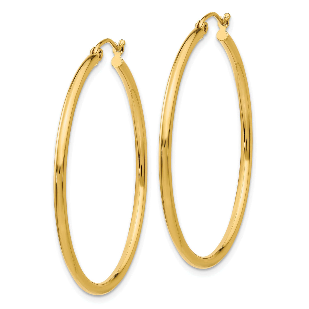 Lovely Rita's Earrings 14k Yellow Gold Polished 2MM Round Hoop Earrings