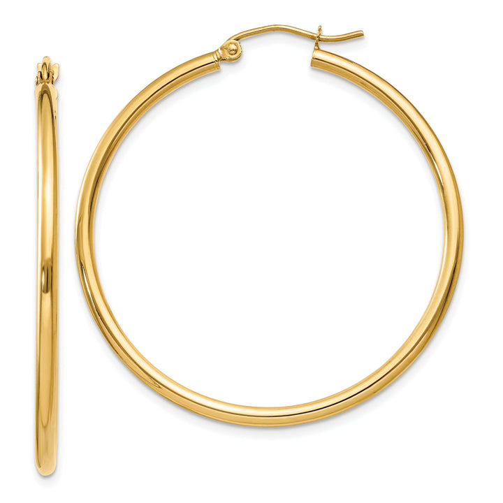Lovely Rita's Earrings 14k Yellow Gold Polished 2MM Round Hoop Earrings