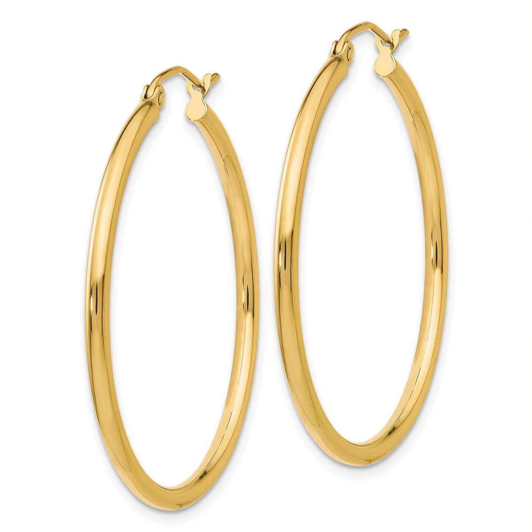 Lovely Rita's Earrings 14k Yellow Gold Polished 2MM Round Hoop Earrings