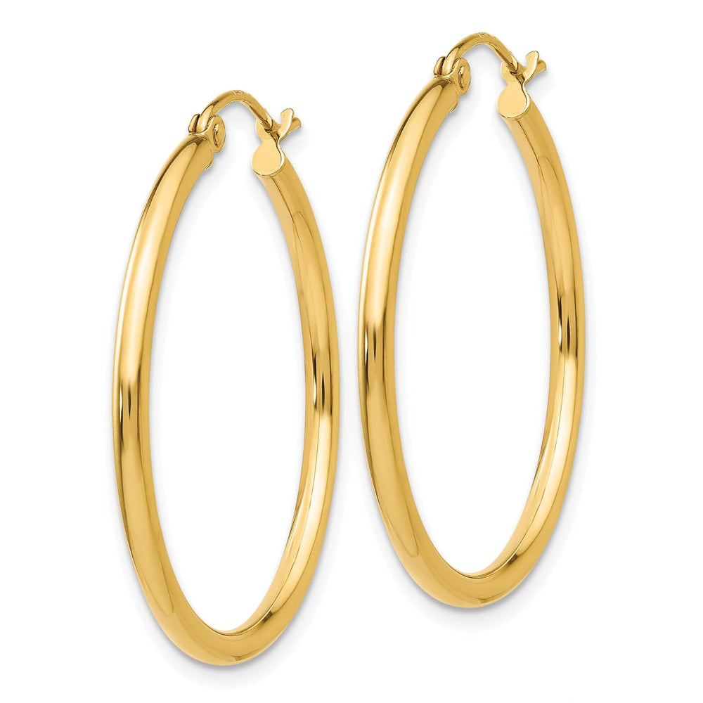Lovely Rita's Earrings 14k Yellow Gold Polished 2MM Round Hoop Earrings