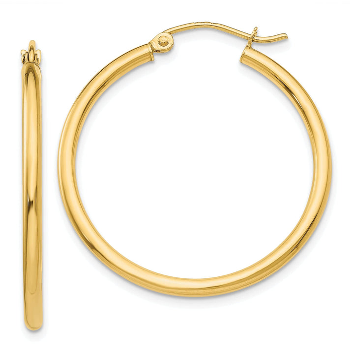 Lovely Rita's Earrings 14k Yellow Gold Polished 2MM Round Hoop Earrings