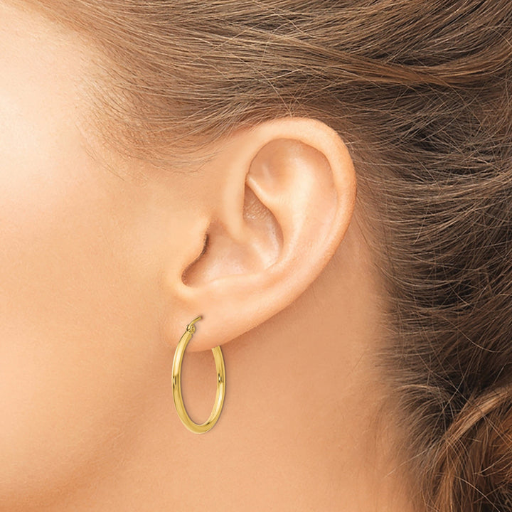 Lovely Rita's Earrings 14k Yellow Gold Polished 2MM Round Hoop Earrings