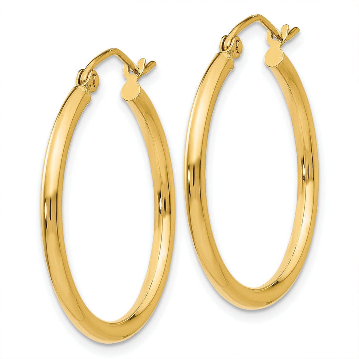 Lovely Rita's Earrings 14k Yellow Gold Polished 2MM Round Hoop Earrings