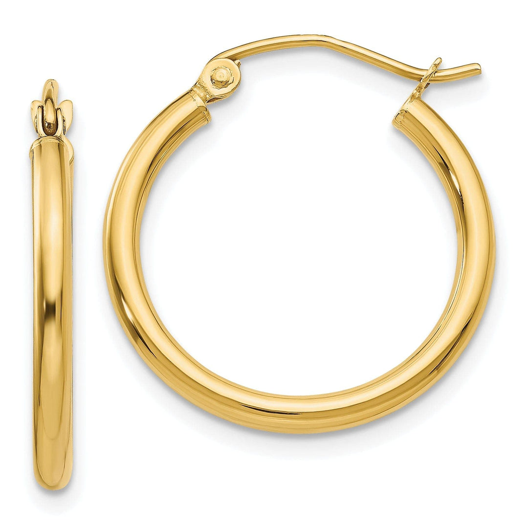 Lovely Rita's Earrings 14k Yellow Gold Polished 2MM Round Hoop Earrings