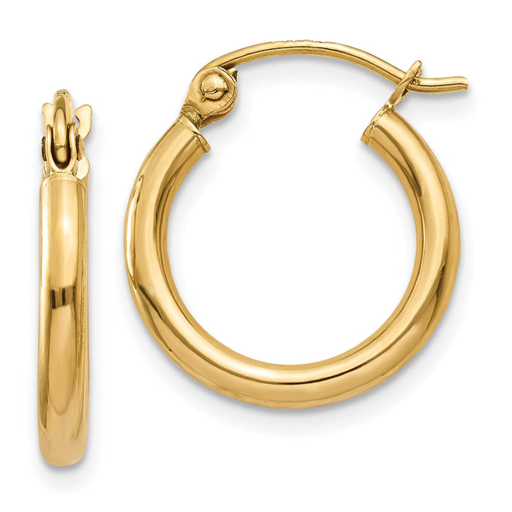 Lovely Rita's Earrings 14k Yellow Gold Polished 2MM Round Hoop Earrings