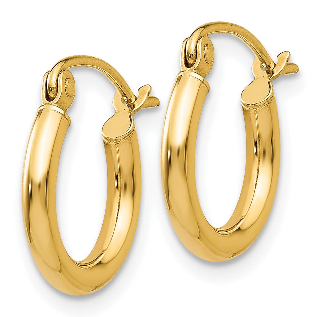 Lovely Rita's Earrings 14k Yellow Gold Polished 2MM Round Hoop Earrings