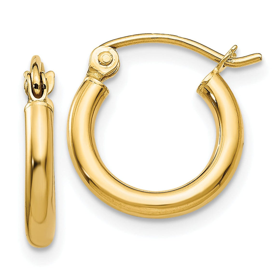 Lovely Rita's Earrings 14k Yellow Gold Polished 2MM Round Hoop Earrings