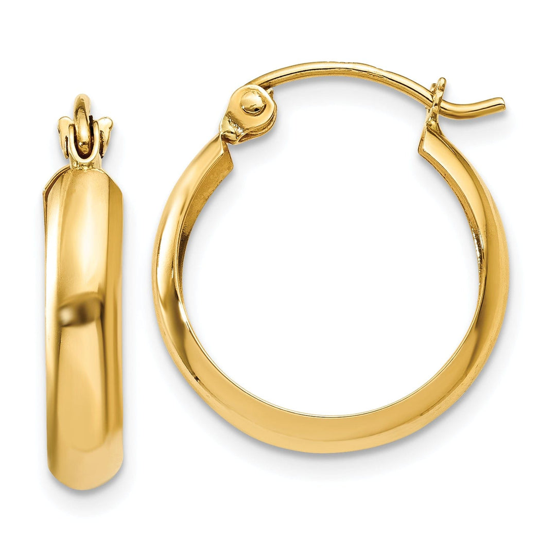 Lovely Rita's Earrings 14k Yellow Gold Polished 3.5MM Hoop Earrings