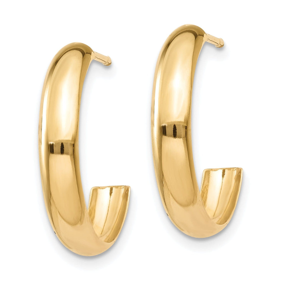 Lovely Rita's Earrings 14k Yellow Gold Polished 3.5MM Thickness J-Hoop Earrings