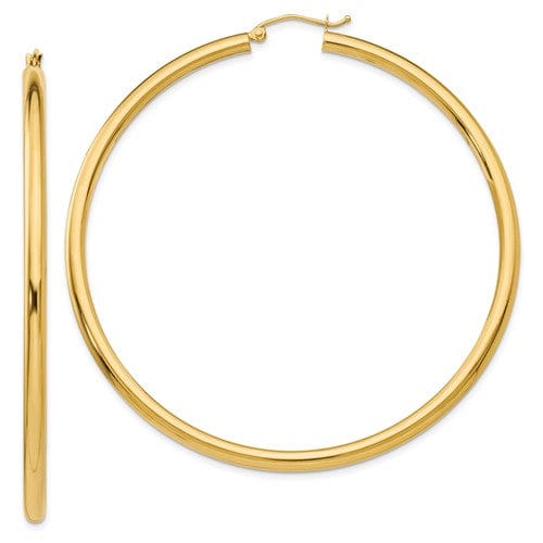 Lovely Rita's Earrings 14k Yellow Gold Polished 3MM Round Hoop Earrings