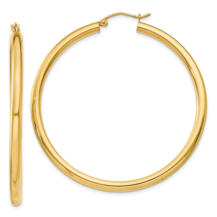 Lovely Rita's Earrings 14k Yellow Gold Polished 3MM Round Hoop Earrings