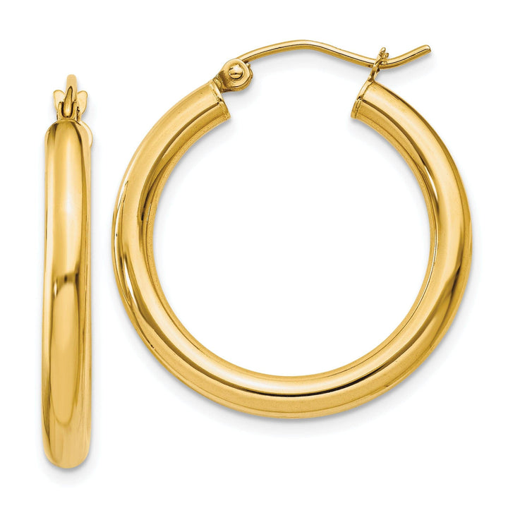 Lovely Rita's Earrings 14k Yellow Gold Polished 3MM Round Hoop Earrings