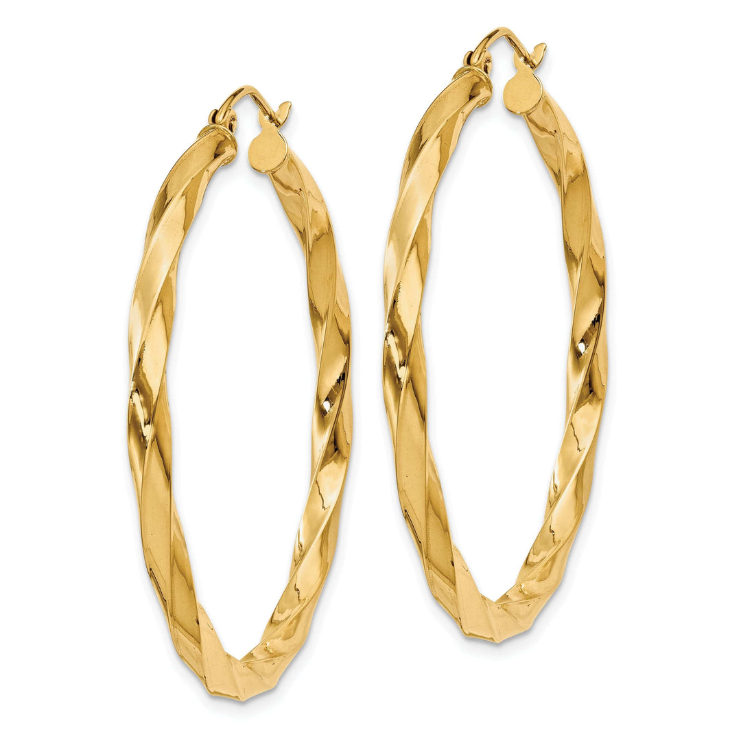 Lovely Rita's Earrings 14k Yellow Gold Polished 3MM Twisted Hoop Earring