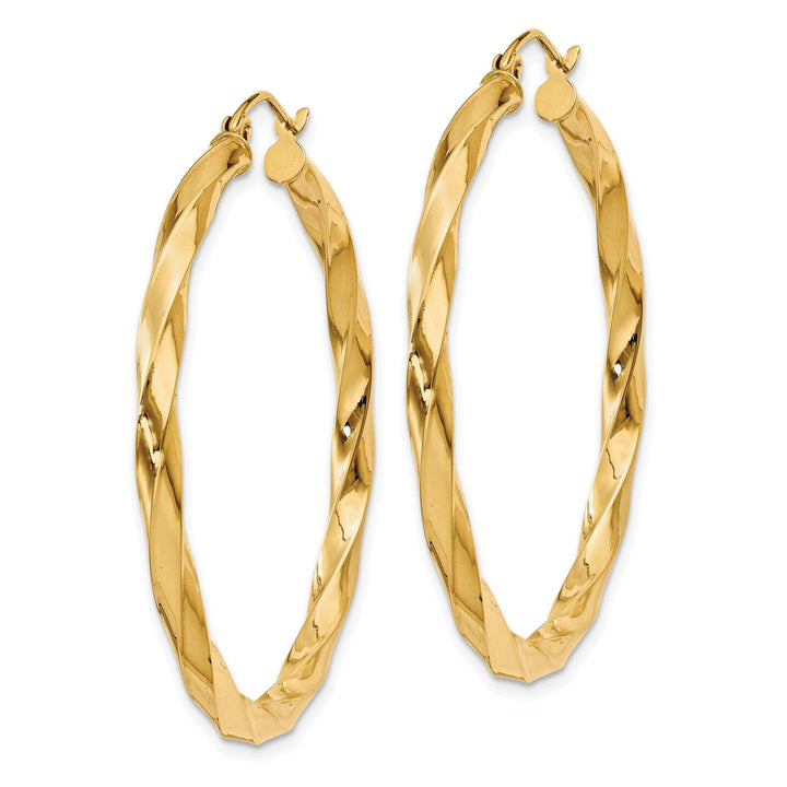 Lovely Rita's Earrings 14k Yellow Gold Polished 3MM Twisted Hoop Earring