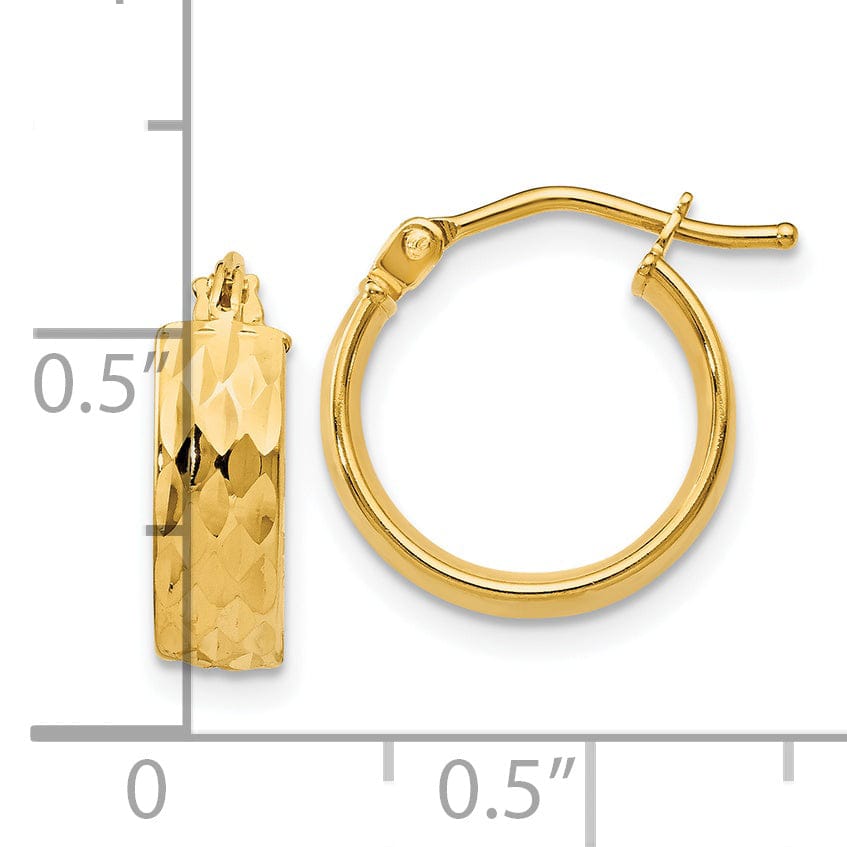 Lovely Rita's Earrings 14k Yellow Gold Polished and D.C Hoop Earrings